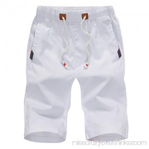 Men's Shorts Big and Tall Cotton Summer Casual Athletic Sports Loose Pocket Drawstring Beach Running Short Pants Trunks 5XL 1-white B07QCJ26BT